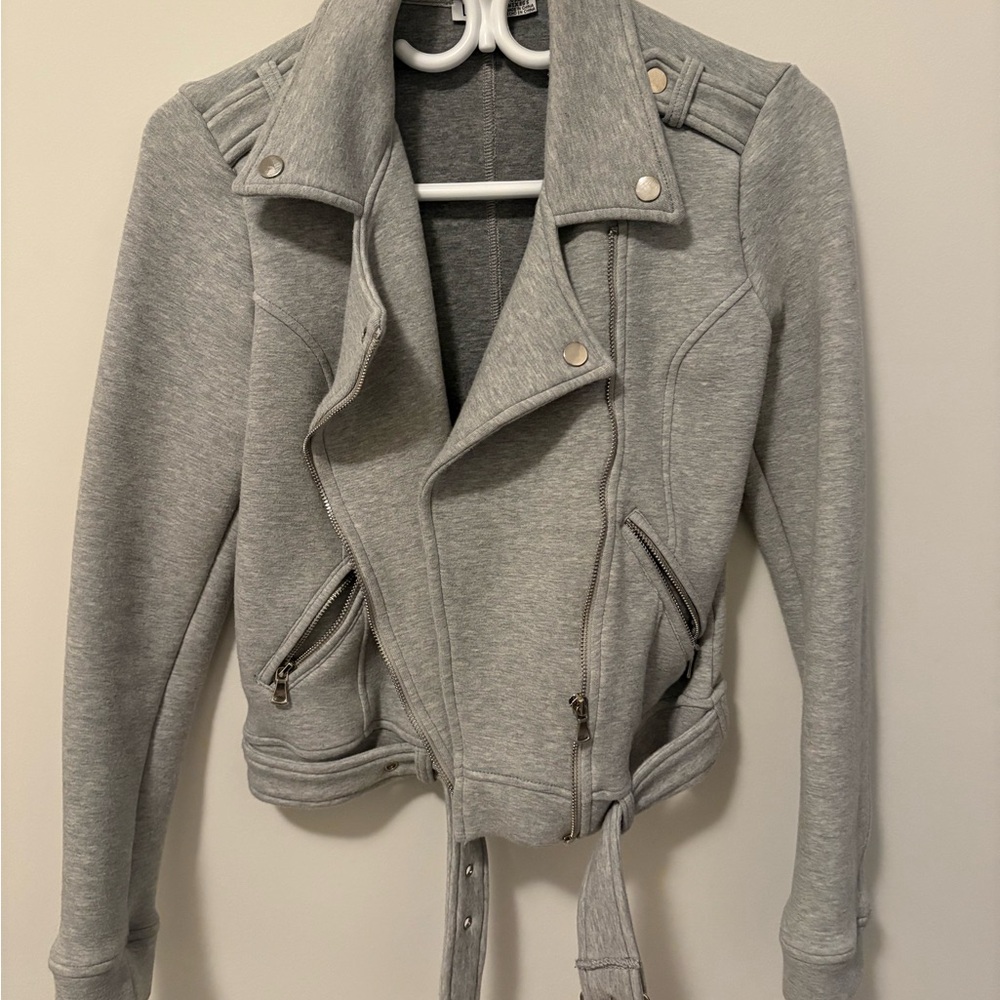 Dex Women's Light Gray Leather Jacket